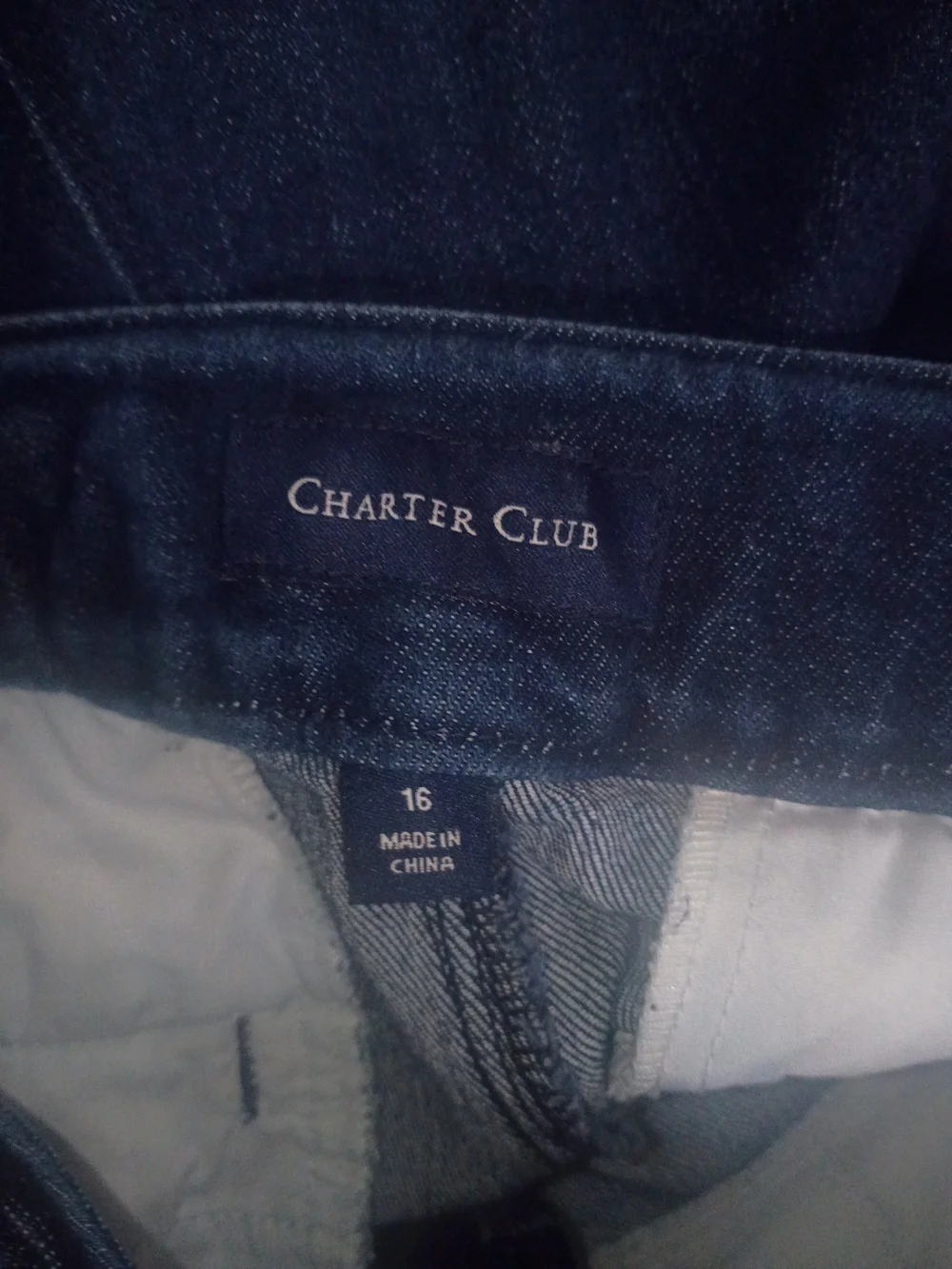 Charter Club Braided-Waist Wide-Leg Jeans in Deep Blue